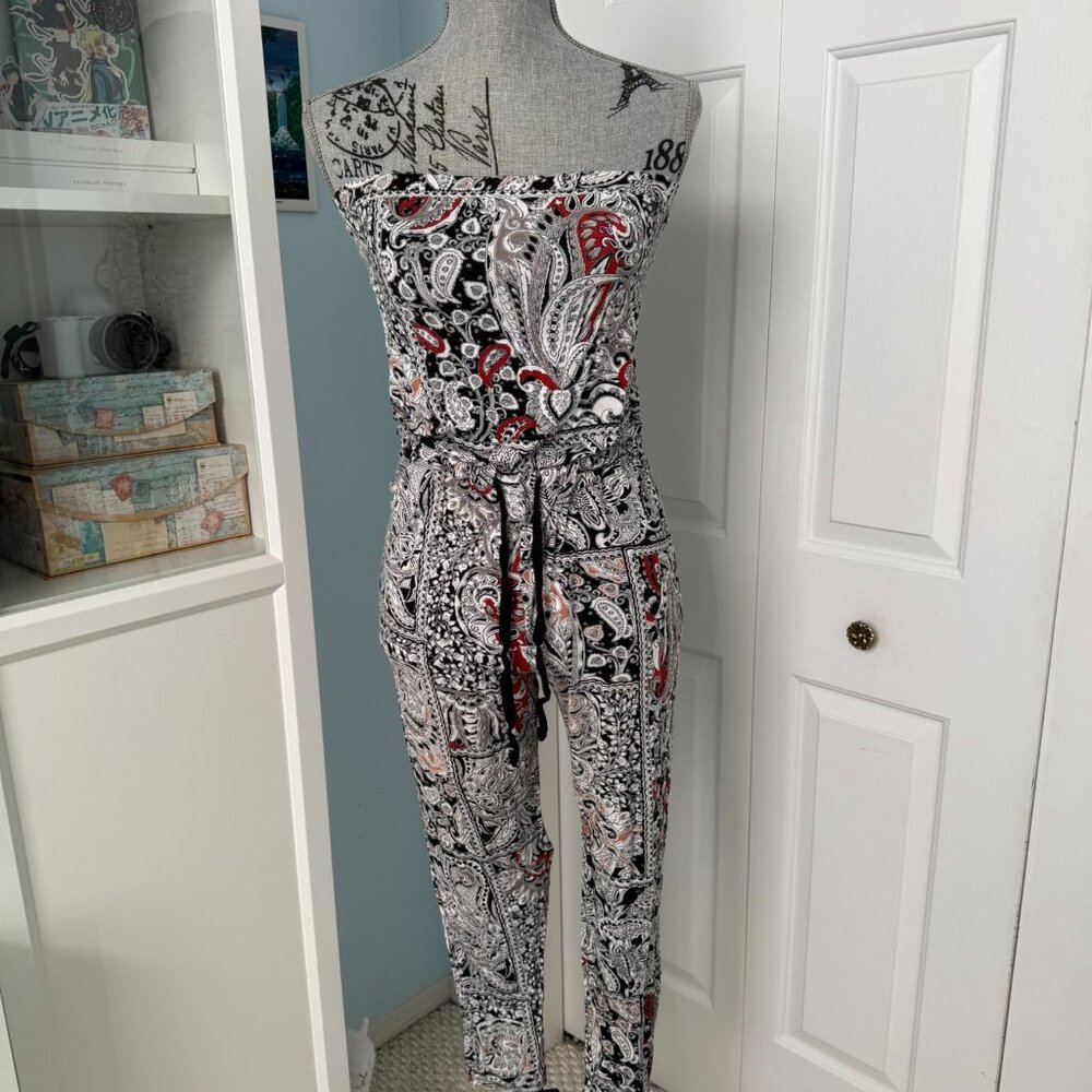 Strapless Paisley Jumpsuit (S) — Soft & Stretchy